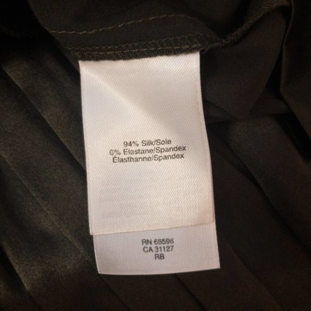 DKNY 4 100% Silk Ruched Cocktail Dress Dark Green - Picture 7 of 8